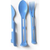 Açsel Plastik Çatal Kaşık Bıçak Seti Kamp Piknik Restoran Paket Servis Yemek Seti 3’lü - Açık Mavi