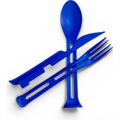 Açsel Plastik Çatal Kaşık Bıçak Seti Kamp Piknik Restoran Paket Servis Yemek Seti 3'lü - Mavi