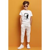 Ada Bebek Kemal Atatürk İmzalı Gölgeli Baskılı Beyaz Erkek Çocuk T-shirt