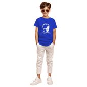 Ada Bebek Kemal Atatürk İmzalı Gölgeli Baskılı Saks Mavi Erkek Çocuk T-shirt