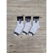 Ada Erkek Kadın Çorap Desenli Soket Çorap 3'lü Paket Unisex Soket Çorap 3'lü - 35 - 39 - Beyaz