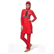 Adasea 0015 Kırmızı Tamboy Full Lycralı Tesettür Mayo
