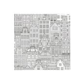 Adawall 23115-1 Roka Serisi Gri Modern Amsterdam Evleri Desen Duvar Kağıdı