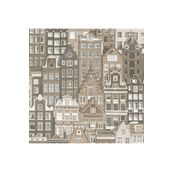 Adawall 23115-2 Roka Serisi Gri Modern Amsterdam Evleri Desen Duvar Kağıdı