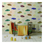 Adawall 8909-1 Ada Kids Bej Arabalı Duvar Kağıdı