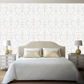 Adawall 9901-1 Tropicano Beyaz Damask Desen Duvar Kağıdı