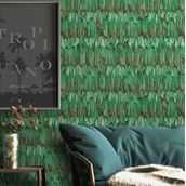 Adawall 9913-4 Tropicano Yeşil Kuş Tüyü Desen Duvar Kağıdı