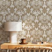 Adawall Dante 1411-5 Koyu Bej Damask Desen Duvar Kağıdı