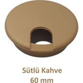Adilon Masa Üstü Kablo Kanalı Deliği Kapağı, Sütlü Kahve, Masa Kapağı, 6 cm - 1 Adet - Açık Bej