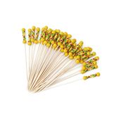 Adin Tasarım Bambu Sarı Örgülü Kürdan 50 Adet 12 cm Muffin Cupcake Pasta Süsü Sunum Kürdanı Koktely Kürdan