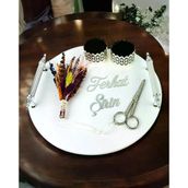 Adoration Polyester Gümüş Söz Nişan Tepsisi GRİ