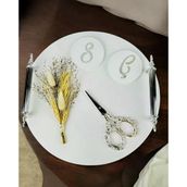 Adoration Polyester Gümüş Söz Nişan Tepsisi gümüş