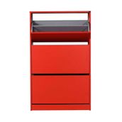 Adore Mobilya Flat Duo 3 Katlı Kırmızı Ayakkabılık Dolabı