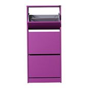 Adore Mobilya Flat Duo 3 Katlı Mor Ayakkabılık Dolabı
