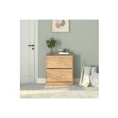Adore Mobilya Flat Duo Florida Meşe 73x84x26 cm 2 Katlı Geniş Ayakkabılık