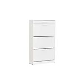 Adore Mobilya Flat Duo Mat Lake Beyaz 75x128x29 cm 3 Katlı Çekmeceli Ayakkabılık