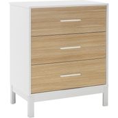 Adore Mobilya London 3 Çekmeceli Şifonyer-Meşe-Beyaz 73x88x45 Cm (Gxyxd) - Meşe - Beyaz
