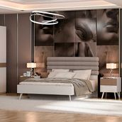 Adore Mobilya Milano Vizon Zebra 166x120x205 cm Çift Kişilik Karyola