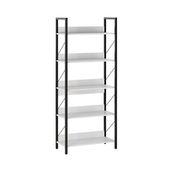 Adore Mobilya Profile Diamond Beyaz Siyah 73x172x35 cm 5 Raflı Kitaplık