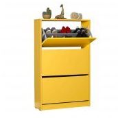 Adore Mobilya SHC-540-SR-1 Sarı Flat Duo 3 Katlı Geniş Ayakkabılık