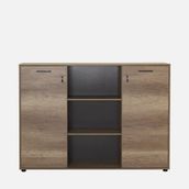 Adore Newyork Kahve 76x75x34 cm 2 Raflı Kilitli Kapaklı Kitaplık