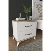 Aeka AE-2029 49 cm İnci Beyaz 2 Çekmeceli Komidin