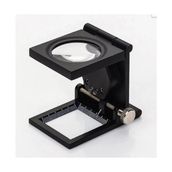 Aesco 28X28 mm Katlanır Sayaçlı Metal Lüp, 2 LED Işıklı Büyüteç Tekstil TH9005A