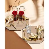 Affinity Sekizgen Gold Söz Nişan Tepsisi ve Damat Kahve Fincan Tepsisi gold