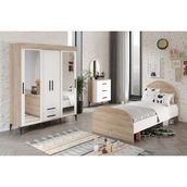 Afilli Ildır Çocuk Odası Takımı 3 Parça Beyaz MDF Malzemeden Modern Tasarım