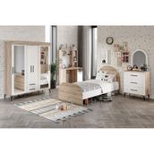 Afilliıldır Çocuk Odası Takımı 4 Parça Tamamı Mdf Flora Beyaz Ayn