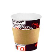 Afra Tedarik 8 Oz Tutamaçlı Karton Bardak Latte Kahve Kağıt Bardak Sleeve 250 ml - 150'li (Kapaksız Tutamaçlı)