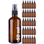 Afracam Amber Kapaklı Siyah Cam Şişe 30x50 ml Sprey Fısfıs Dezenfektan Kolonya