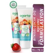 Agarta 2x75 ML Doğal Florürsüz Çocuk Çilekli Diş Macunu