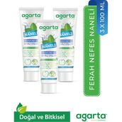 Agarta Yoğun Naneli Florürsüz Ferah 3x100 ml Diş Macunu