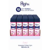 Agiss Roll-On Hassas Ciltler 12x100 ML Pudralı Sir Ağda