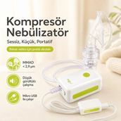 Agu Baby Agu N3 Kompresör Nebulizatör Sessiz Küçük Portatif