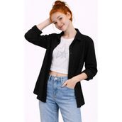 Ahengim Kız Çocuk Sofia Keten Badili Basic Gömlek Takım AK2605 - 8 Yaş - Siyah