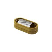 Ahşap Bambu Hazneli Yatay - Oval Metal Bombeli Meyve Rendesi 7 x 15.5cm (5250)
