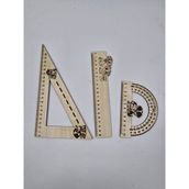 Ahşap Cetvel 3 Lü Set Takım - 1