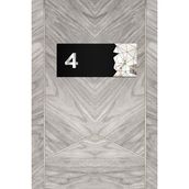 Ahwall Dekoratif Aynalı Pleksi No 4 Gümüş Siyah Kapı Numarası