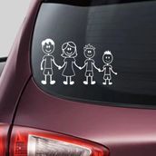 Aile Araba Arka Cam oto Sticker Yapıştırması Anne Baba Çocuklar