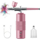 Airbrush Kendinden Kompresörlü Şarjlı Tırnak Pasta Model Saç Araba Boyama 0.3mm