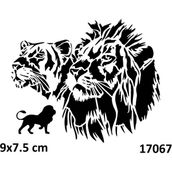 Airbrush Tattoo Aslan Ailesi Yapışkanlı Stencil Süsleme ve Boyama Kalıbı