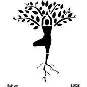 Airbrush Tattoo Balerin Ağaç Kadın Yapışkanlı Stencil Süsleme ve Boyama Kalıbı
