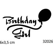 Airbrush Tattoo Birthday Girl Doğum Günü Yapışkanlı Stencil Süsleme ve Boyama Kalıbı