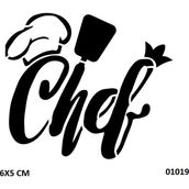 Airbrush Tattoo Chef Sembolü Yapışkanlı Stencil Süsleme ve Boyama Kalıbı