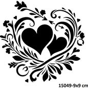 Airbrush Tattoo Çiçekli Kalp Stencil Süsleme ve Boyama Kalıbı