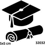 Airbrush Tattoo Diploma Kep Mezuniyet Stencil Süsleme ve Boyama Kalıbı