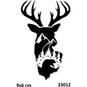 Airbrush Tattoo Doğa ve Geyik Yapışkanlı Stencil Süsleme ve Boyama Kalıbı