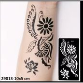 Airbrush Tattoo El Üstü Zarif Kadın Yapışkanlı Stencil Süsleme ve Boyama Kalıbı